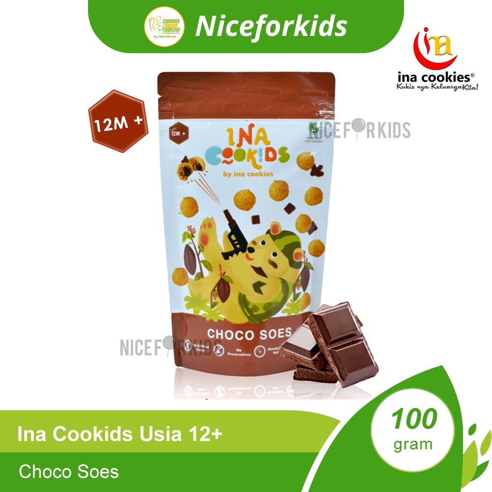 Ina Cookids Camilan Soes Rasa Buah dan Sayuran Usia 8+ dan 12+ / Cemilan Bayi