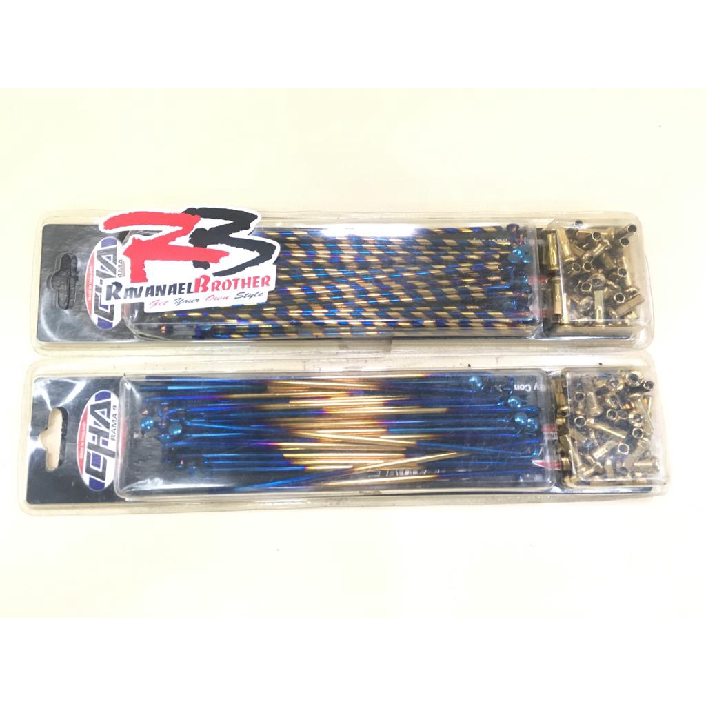 Ruji Jari-Jari Set CHA Blue X 2Tone Two Tone Matic Honda Yamaha R17 Ring 17