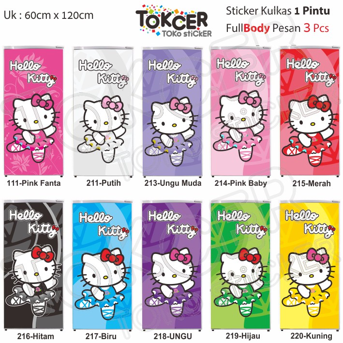 Stiker Kulkas 1 Pintu dan 2 Pintu Hello Kitty