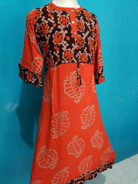 Longdres batik kancing cap