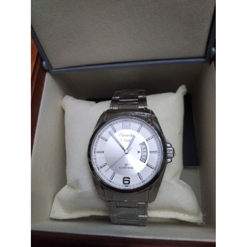 Jam tangan Alexandre Christie pria AC 8289 md silver white