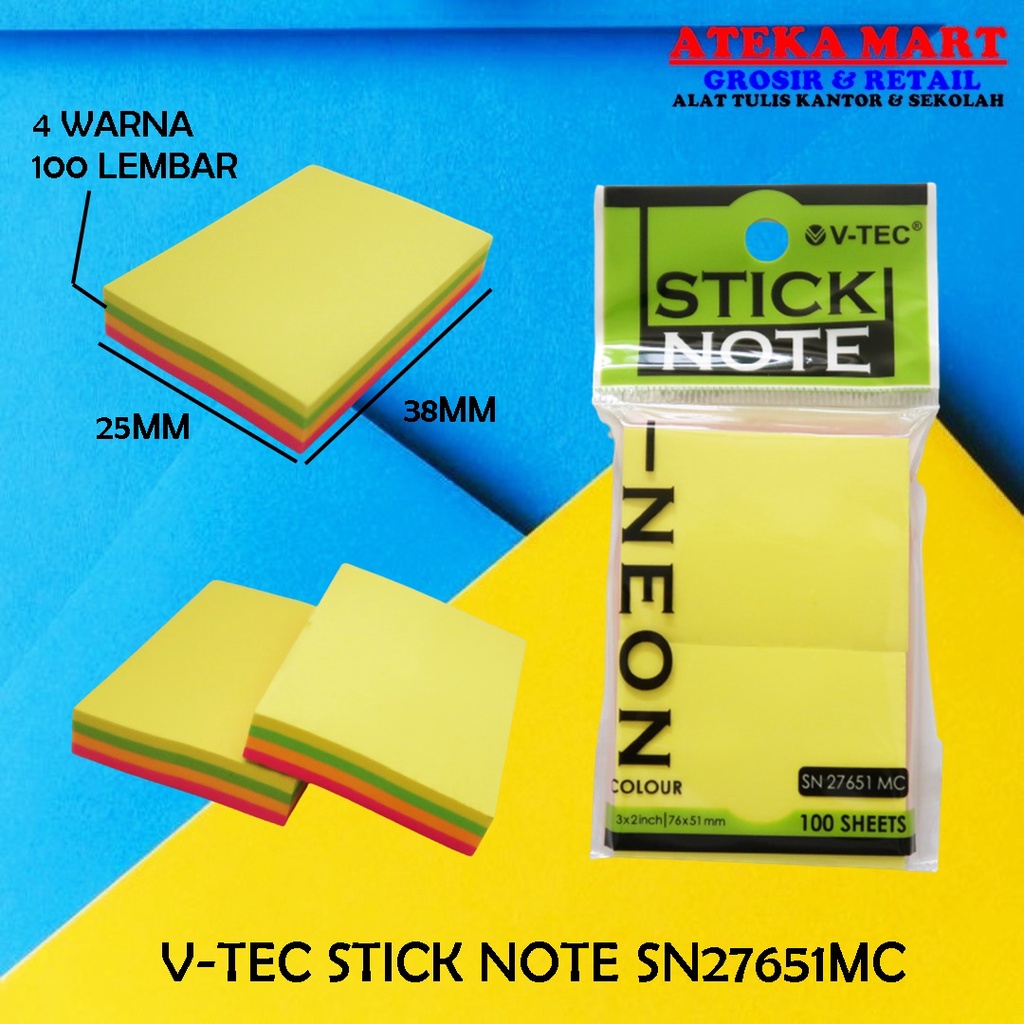 

[PCS] V-TEC STICK NOTE SN27651MC / MEMO TEMPEL