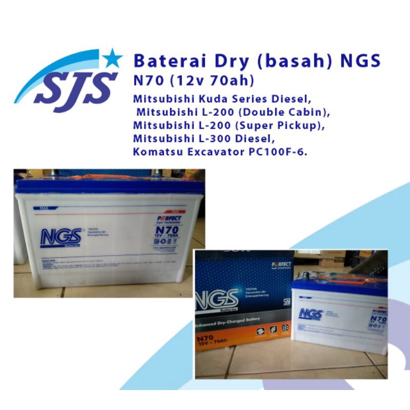 Aki mobil NGS N70 non air zuur 12v 70ah