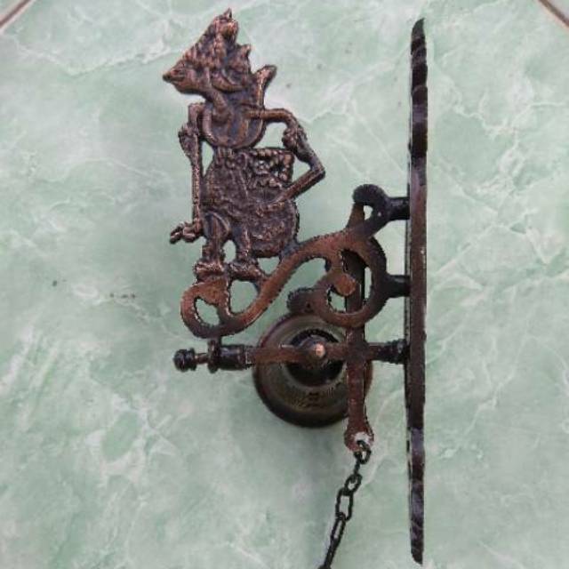 BEL PINTU WAYANG KRESNA BAHAN KUNINGAN 24 x 9 x 12 cm - PAJANGAN DEKORASI RUMAH MURAH SOUVENIR JOGJA