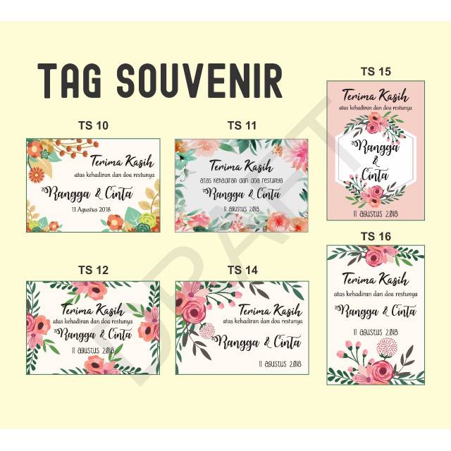 Tag Souvenir Wedding Kartu Sovenir Wedding Thanks Card Kartu Ucapan Kupon Wedding Tag Kartu Wedding Shopee Indonesia