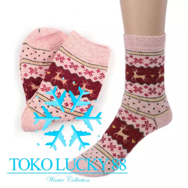 IMPORT Sock Wool Rusa Kaos Kaki Rajut Wool Rusa Blend Cristmast Natal