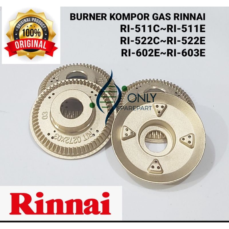 BURNER KUNINGAN KECIL KOMPOR GAS RINNAI 511 522 C E 602 603 E ORIGINAL