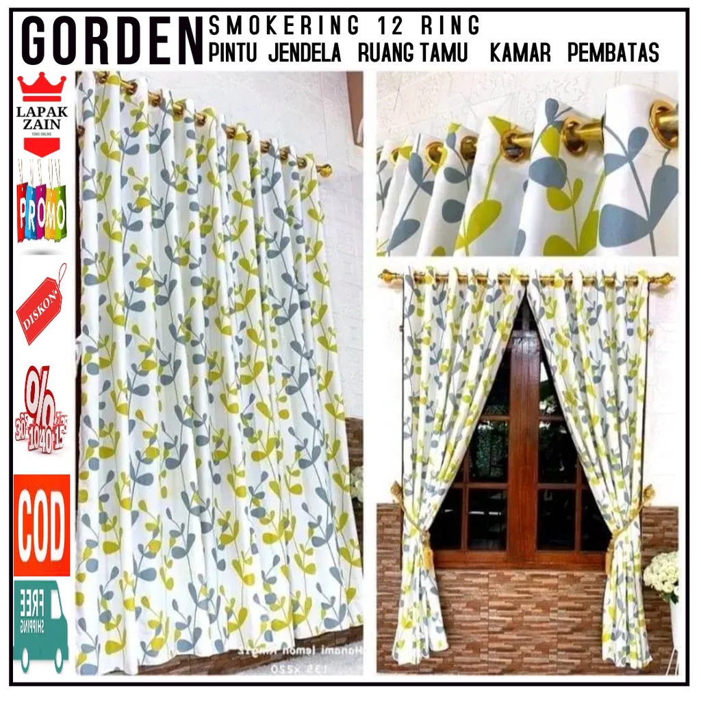 Gorden Jendela Cantik Gorden Pintu Gorden Minimalis 12 Lubang Hordeng Pintu Bisa COD