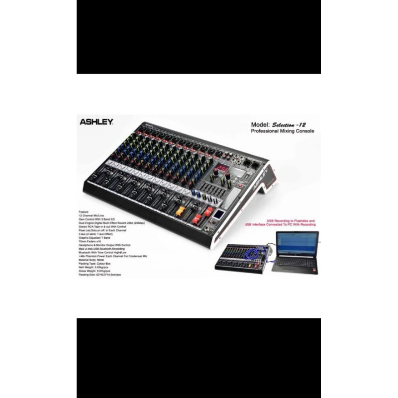 Mixer audio ashley 12 channel original selection 12