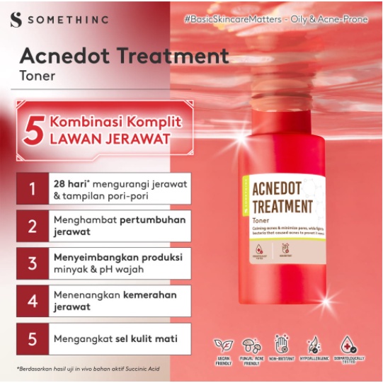 SOMETHINC Acnedot Series - AcneShot Spot Gel Toner Moisturizer Facial Cleanser / Perawatan Wajah Berjerawat