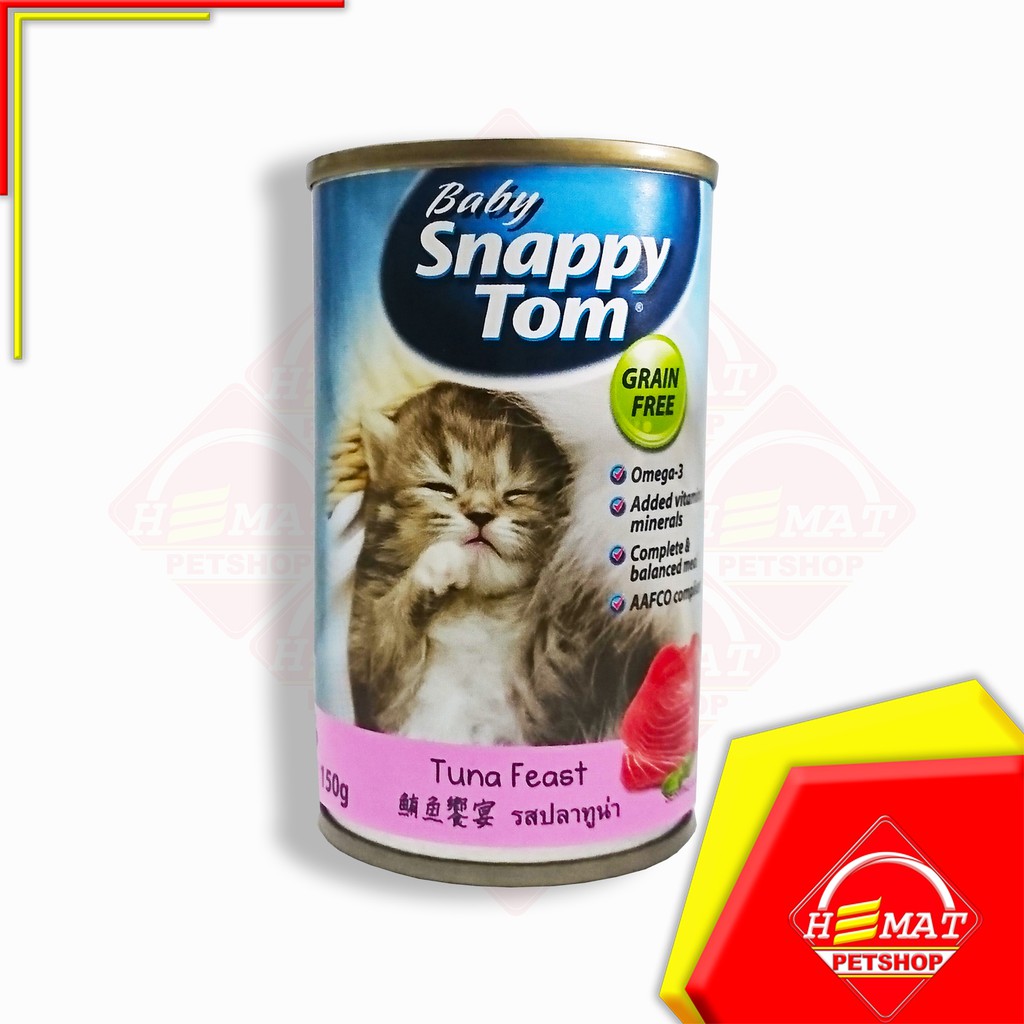 Baby Snappy Tom 150 Gram / Kaleng 150 Gram Wet Food - Tuna Feast / Makanan kucing kaleng 150 Gram