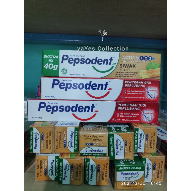 Pepsodent 225 pasta gigi Odol 190 g Siwak cool mint 12 plus Pepsoden pencegah gigi berlubang plak mulut bersih