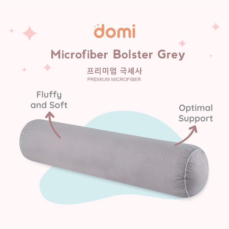 Domi Bantal Guling Korean Microfiber Grey / Pillow Bantal Guling Microfiber Bantal Guling Premium Bantal Guling Domi Premium