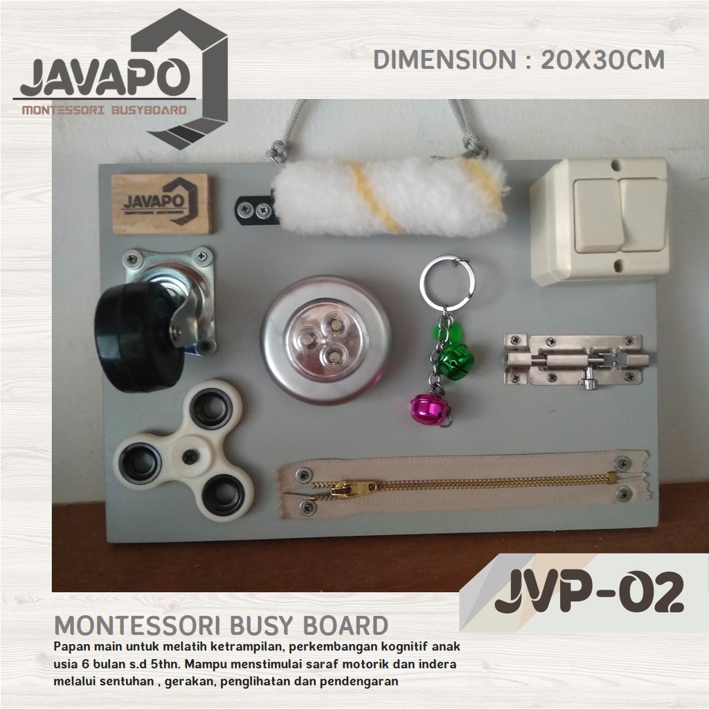 

Busy Board I Aesthetic I Montessori I Papan Main – Uk. 20x30cm JVP-02