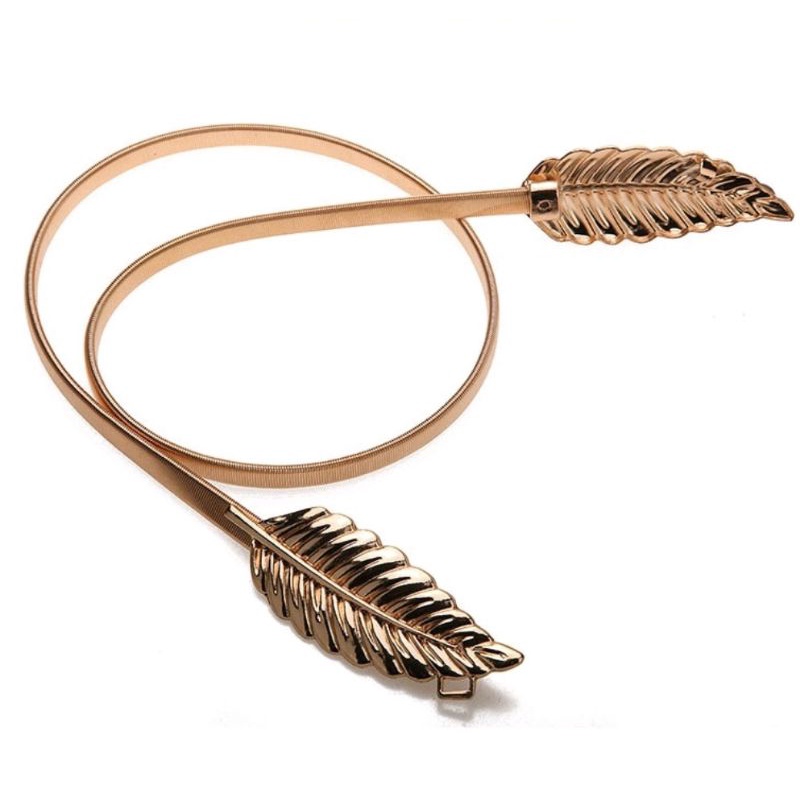 Ikat Pinggang Wanita Tali Spiral Elastis Motif DAUN LEAVES Korea Fashion Womens Belt