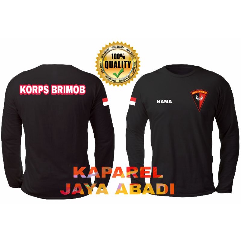 Kaos Logo Brimob/Baju Brimob/Atasan Pria Wanita KORPS BRIMOB Lengan Panjang