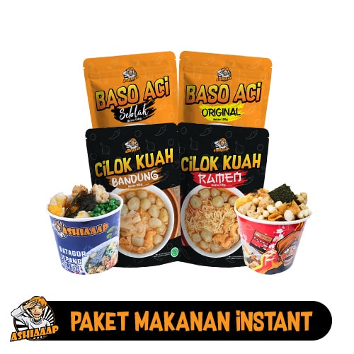 Ashiaaap Paket Makanan Instan Bakso Baso Aci Batagor Cilok Kuah Boci