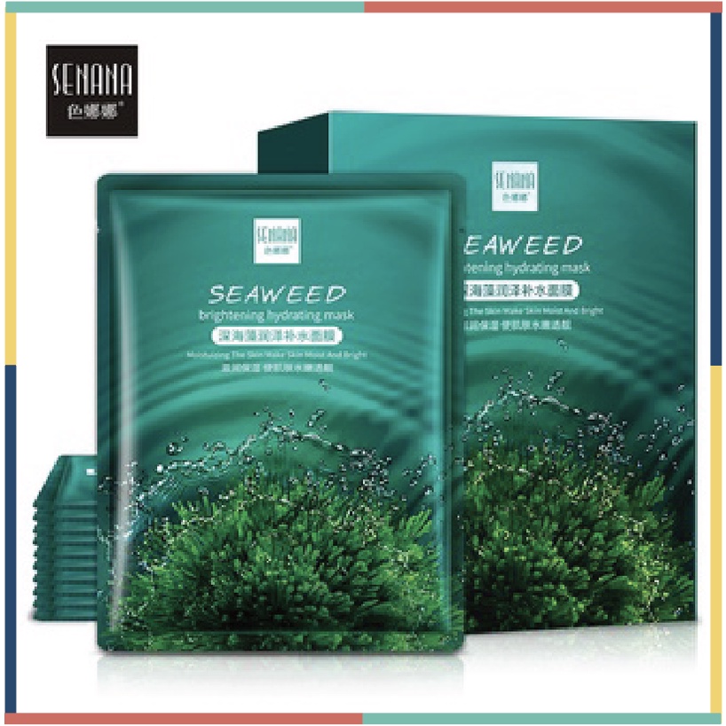 SENANA Masker Wajah Seaweed Brightening Hydrating Mask Sheet Mask BQ043