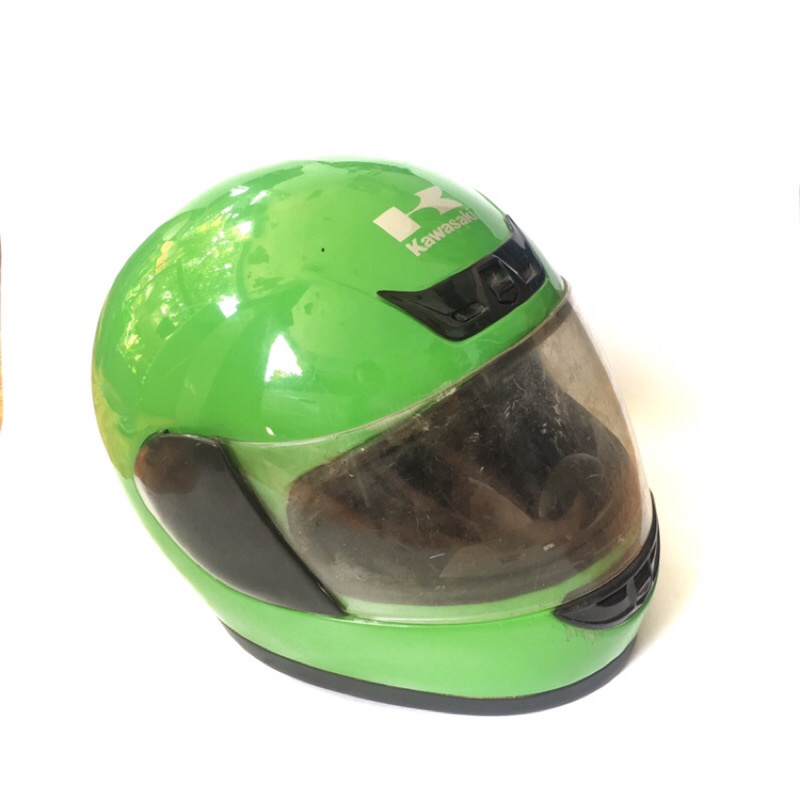 helm cakil fullface kawasaki ninja hijau 150 original jadul kuno lawas vintage classic