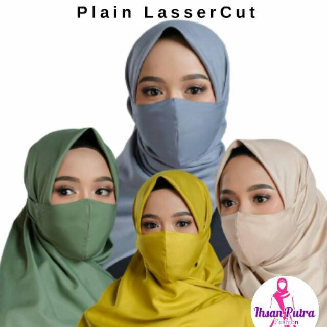 Segi Empat Voal Umama Miracle Plain LC + Mask