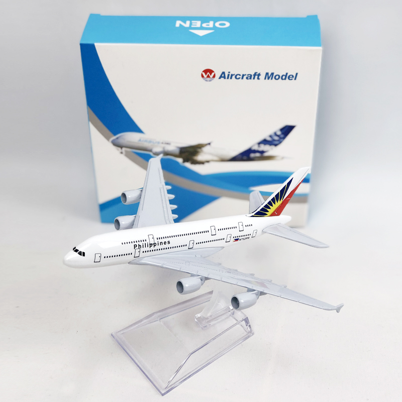 Miniatur Diecast Pesawat Philippine Airlines A380 Airbus 380 Bahan Metal Alloy Ukuran 16CM