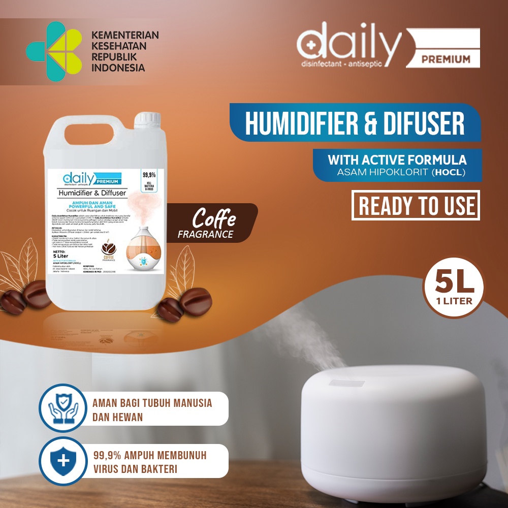 Humidifier Liquid Cairan Desinfektan Khusus Humidifier Daily 5 Liter Aroma Coffee
