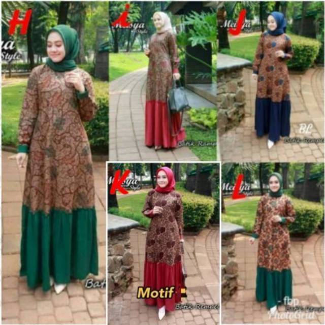 Gamis Batik Rempel Meisya stile