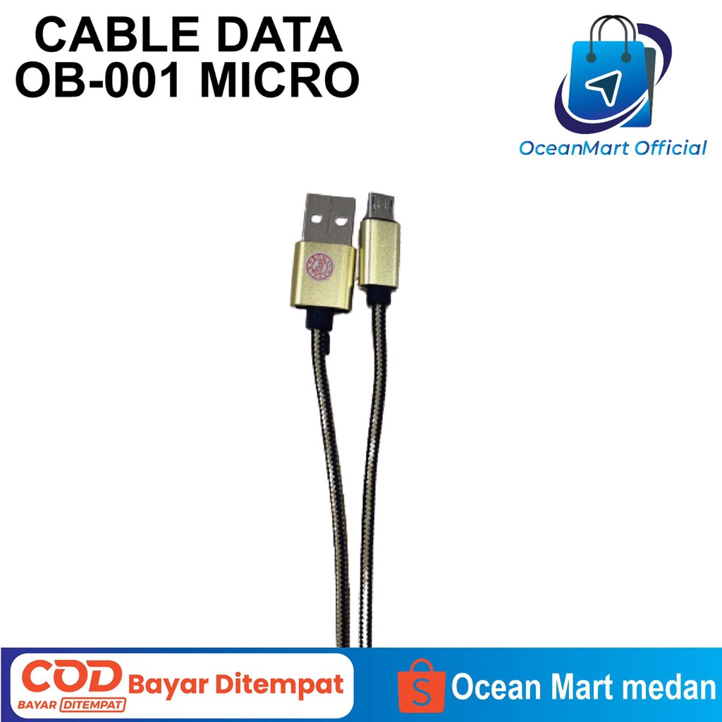 Kabel Data Charger Ocean Blue OB-001 Cable Micro Toples ANDROID iOS OCEANMART OCEAN MART Aksesoris Handphone HP Murah Grosir