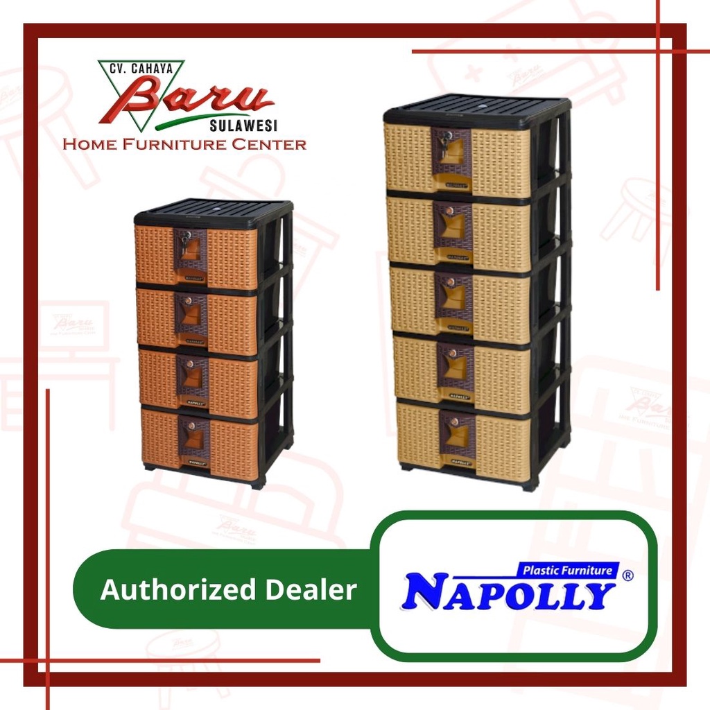 Rak Serba Guna Napolly Motif Rotan