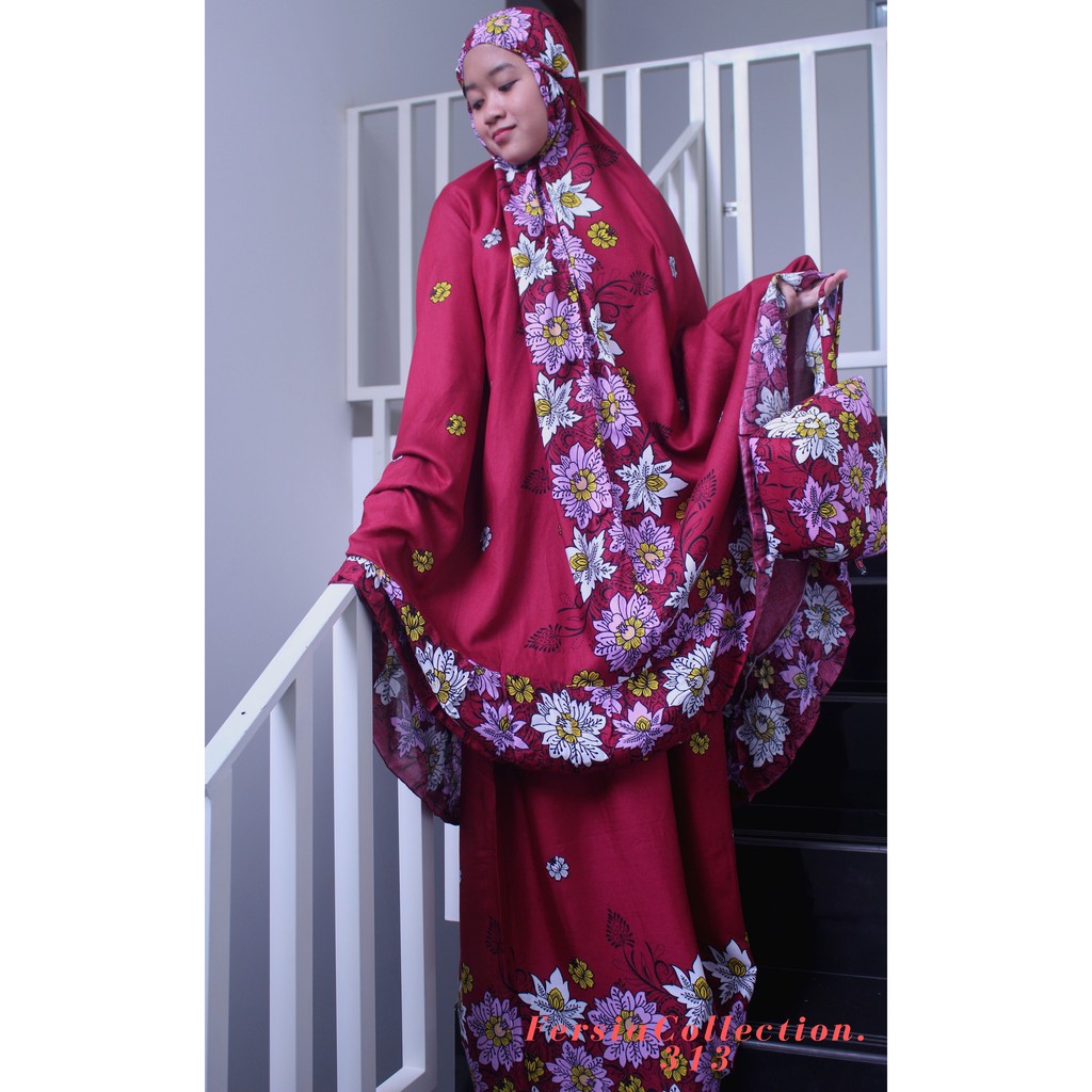 Mukena Bali Khusus Motif Bunga Warna-Warni Dewasa