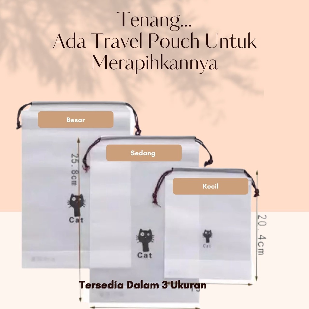 Jual Travel Pouch Organizer Serut Tahan Air Untuk Berbagai Kebutuhan Shopee Indonesia