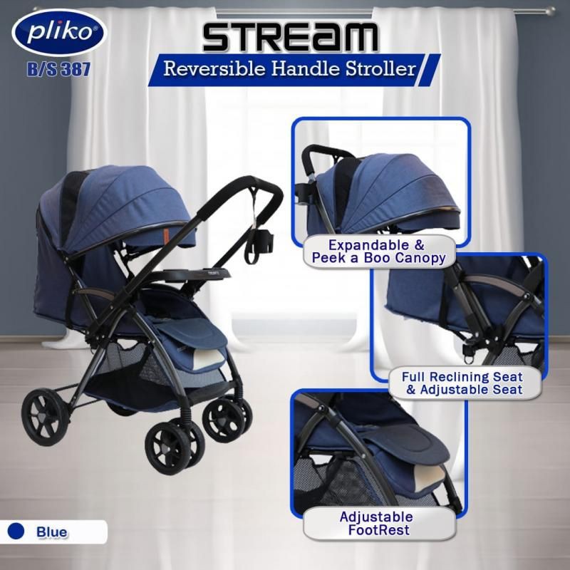 Stroller Pliko Stream 387 / Dorongan Pliko Stream R 397 Kereta Dorong Bayi Reversible Dua Arah