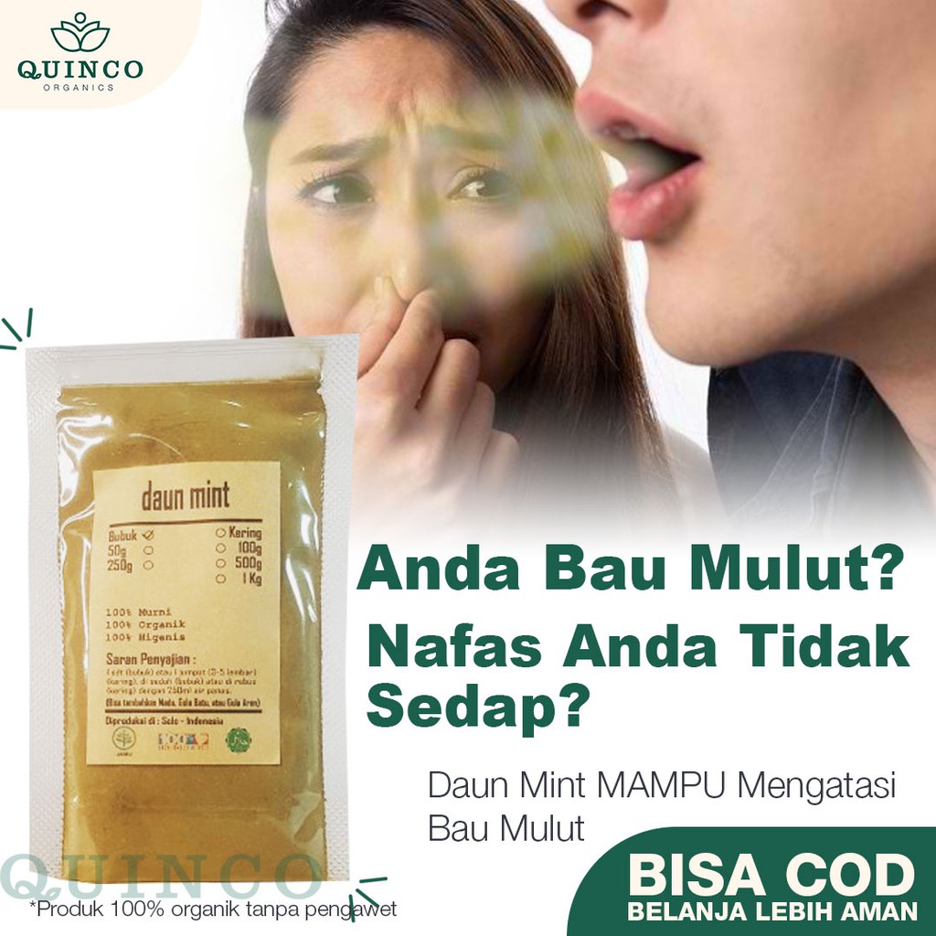 

DAUN MINT Peppermint Ringankan kepala stress kram Minuman teh herbal R37 bubuk 100 Gram JSR