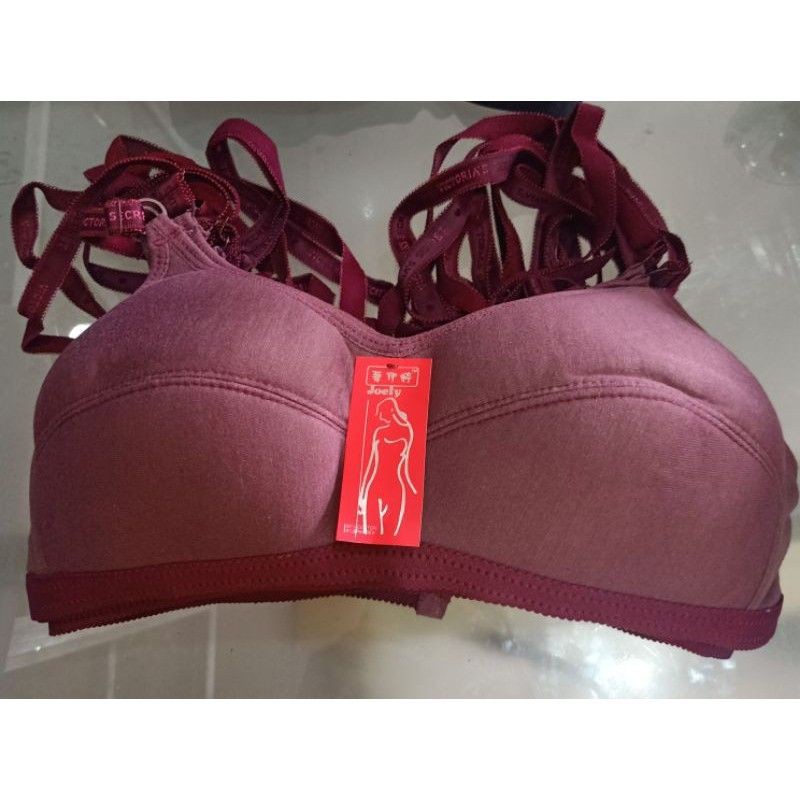 (Bisa cod) Bh joely bra sport tanpa kawat dengan karet bawah size 36-38 murah