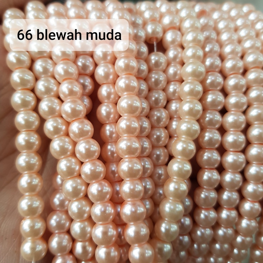 Mutiara kilap 6m 66 Blewah Muda/Batu Kilap/Bahan Gelang Kalung/Mutsin 6M