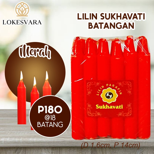 Lilin Sembahyang Parafin Sukhavati P180 Merah