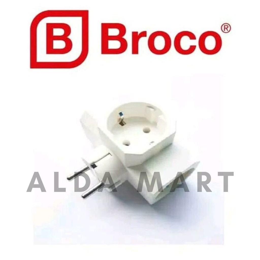 Broco Steker T Arde Persegi Putih 13830 Colokan T Cabang 3 Original STEKER STOPKONTAK