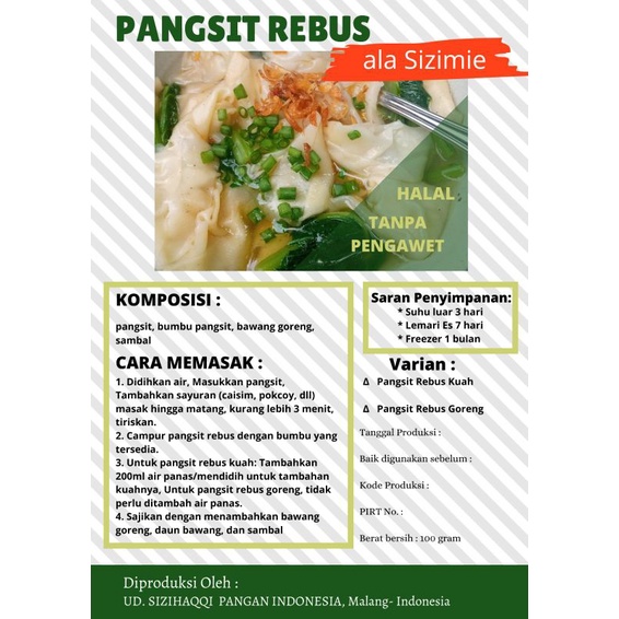 

Pangsit Rebus Sizimie Cwiemie / Pangsit Basah / Pangsit Rebus / Cwie mie /Pangsit Kuah