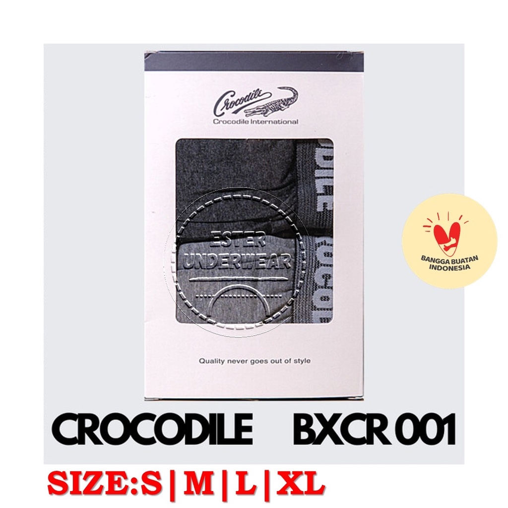 Celana Boxer Pria CROCODILE CR BX 001 Isi-2 Pcs/Pack