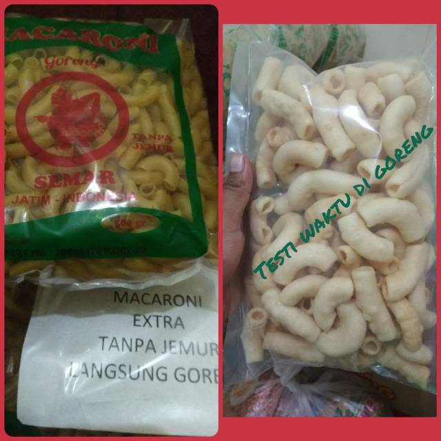 

Krecek macaroni / macaroni mentah / kerupuk macaroni