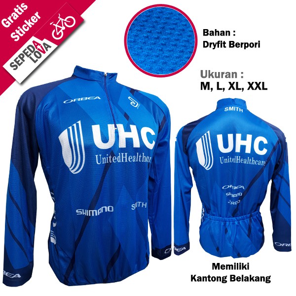 Jersey Sepeda Baju MTB United Orbea Biru - Lengan Panjang