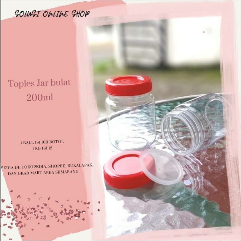 Botol plastik bulat 200ml / toples sambal / toples sambal / toples selai / toples jar 200ml