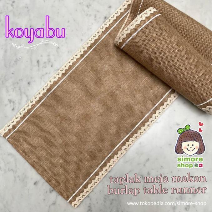 Taplak Meja Makan Goni Burlap Table Runner