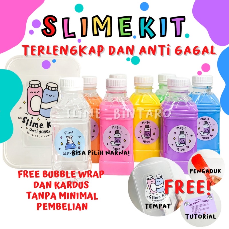 (BUAT SLIME SENDIRI TANPA RIBET) SLIME KIT BY SLIME BINTARO || SLIME KIT TERMURAH || SLIME KIT TERLENGKAP