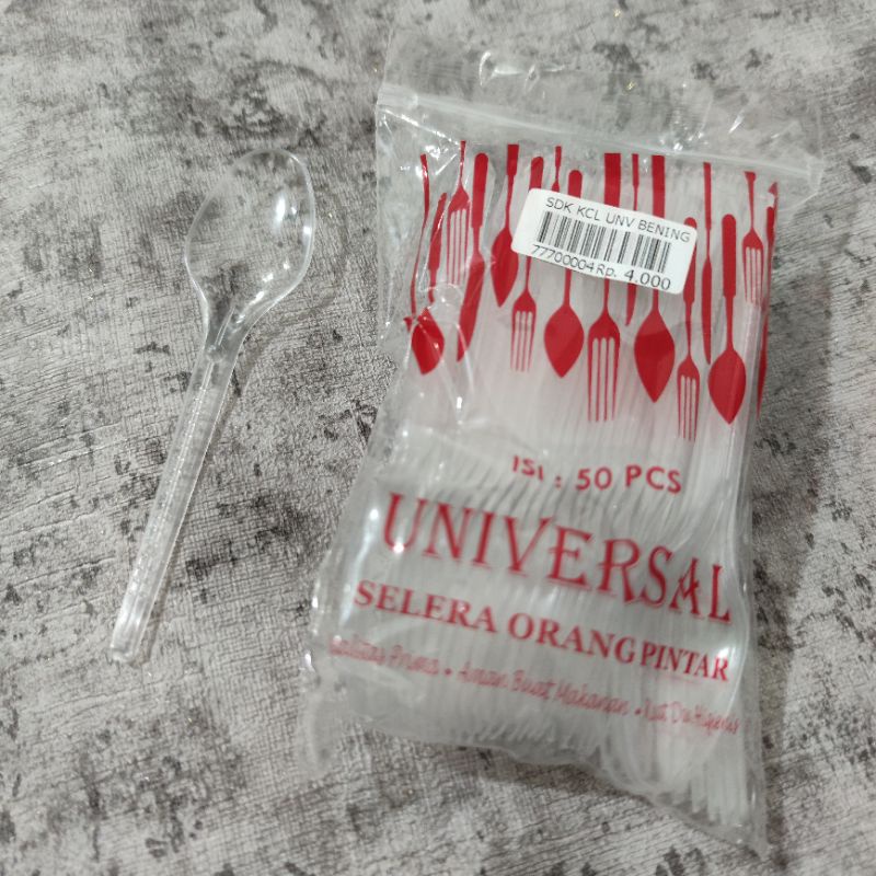 SENDOK PLASTIK KECIL UNIVERSAL BENING ISI 50