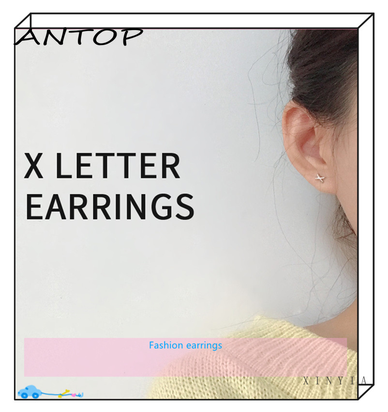 18K Emas anting korea Anting Tusuk untuk Wanita Aksesoris Fashion ANTOP