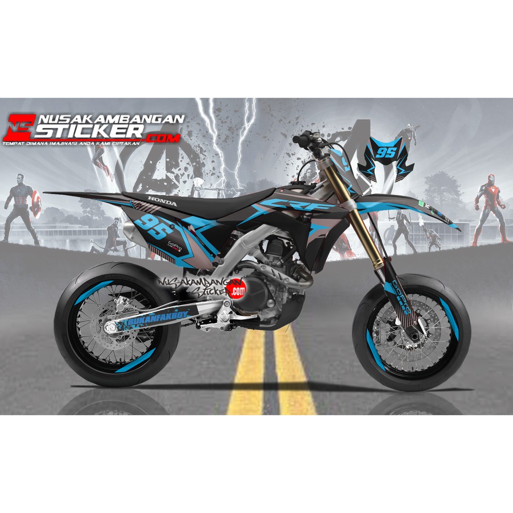 Decal sticker CRF 150 L biru Tosca Stiker Full Body