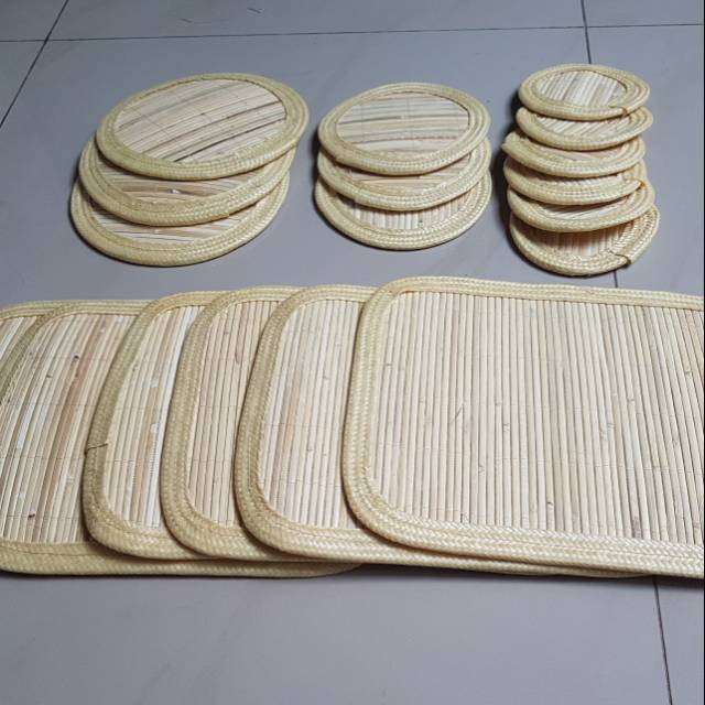 Set 18 pcs Lampit tampah tatakan nampan alat saji makan Set 18 pcs Lampit tampah tatakan nampan alat saji makan