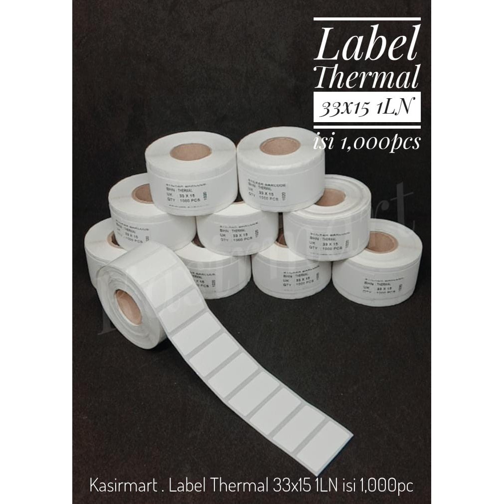Label Stiker Thermal Barcode Harga 33x15 isi 1000 Sticker Printer Barcode C168 XP420 XP365 XP360