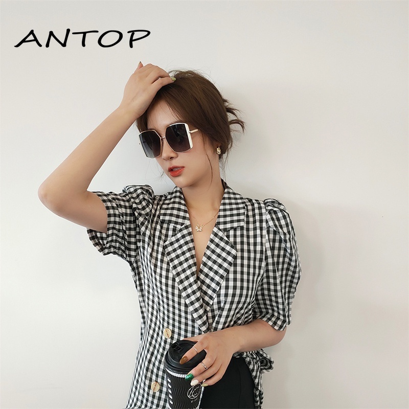 Ins Retro Square Sunglasses Alloy Frame Aksesoris Fashion Unisex ANTOP